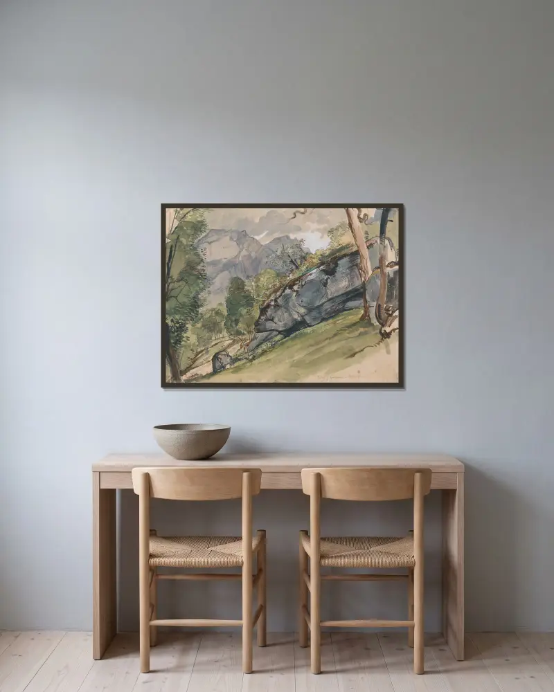 Lutscheuens dal av John Frederick Lewis inramad på en vägg