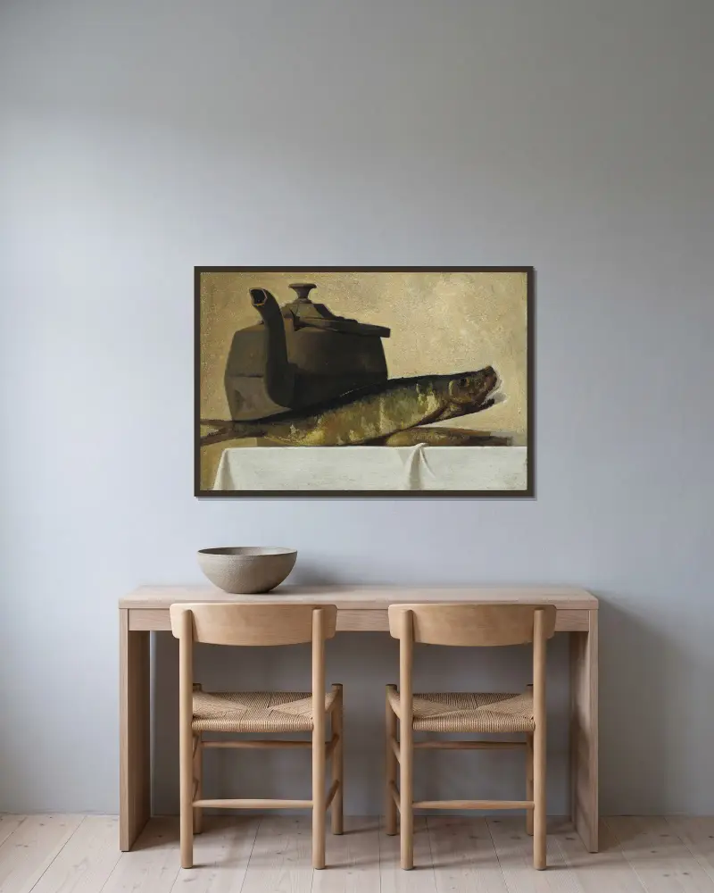 Ein englisches Frühstück von John Frederick Peto gerahmt an einer Wand