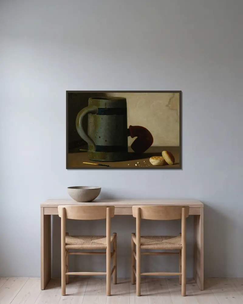 Stein und Kekse von John Frederick Peto gerahmt an einer Wand