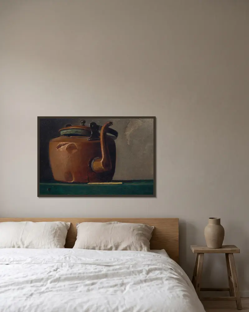 The Old Kettle av John Frederick Peto inramad på en vägg