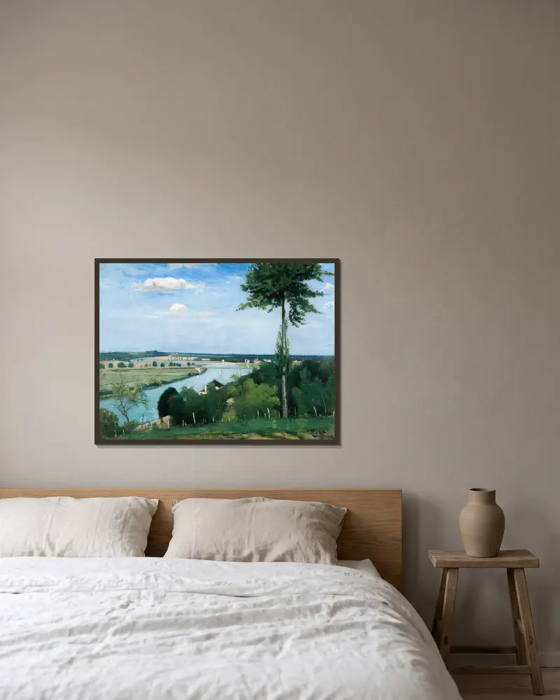 Französische Flusslandschaft, Bois-le-Roi von Carl Fredrik Hill gerahmt an einer Wand
