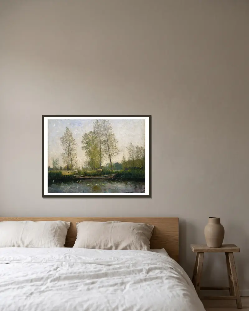 Seine. Motiv från Saint-Germain av Carl Fredrik Hill inramad på en vägg