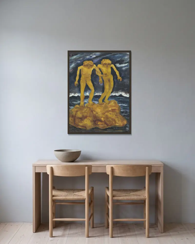 Die letzten Menschen von Carl Fredrik Hill gerahmt an einer Wand