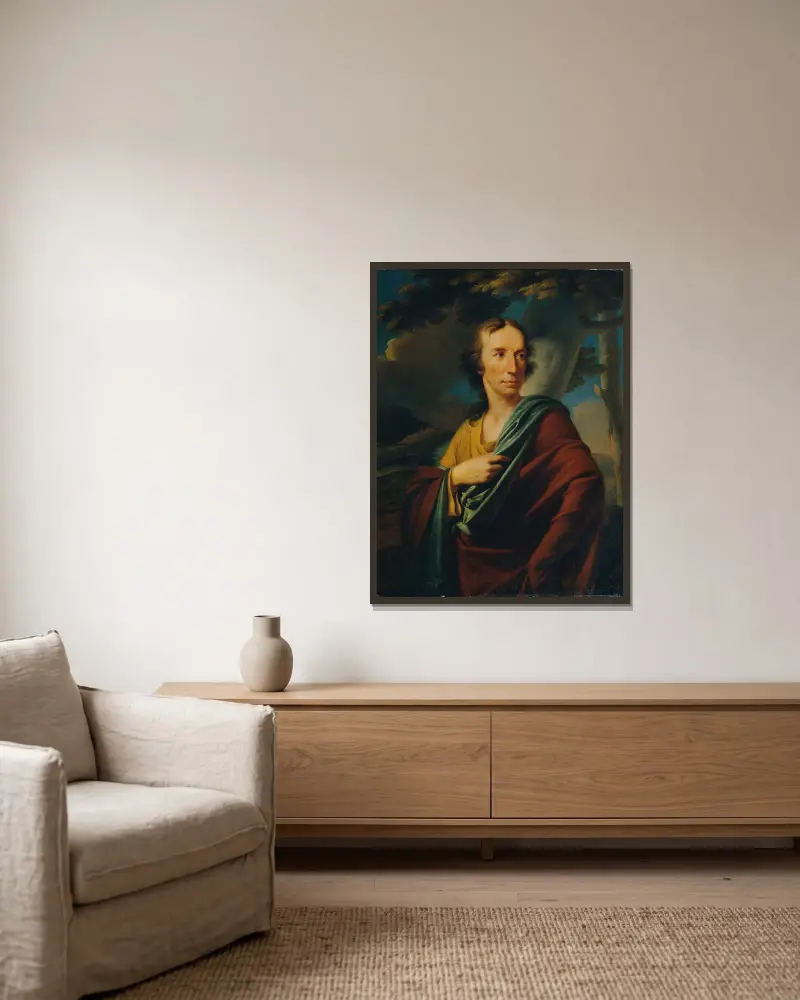 Herrenporträt von Heinrich Friedrich Füger gerahmt an einer Wand