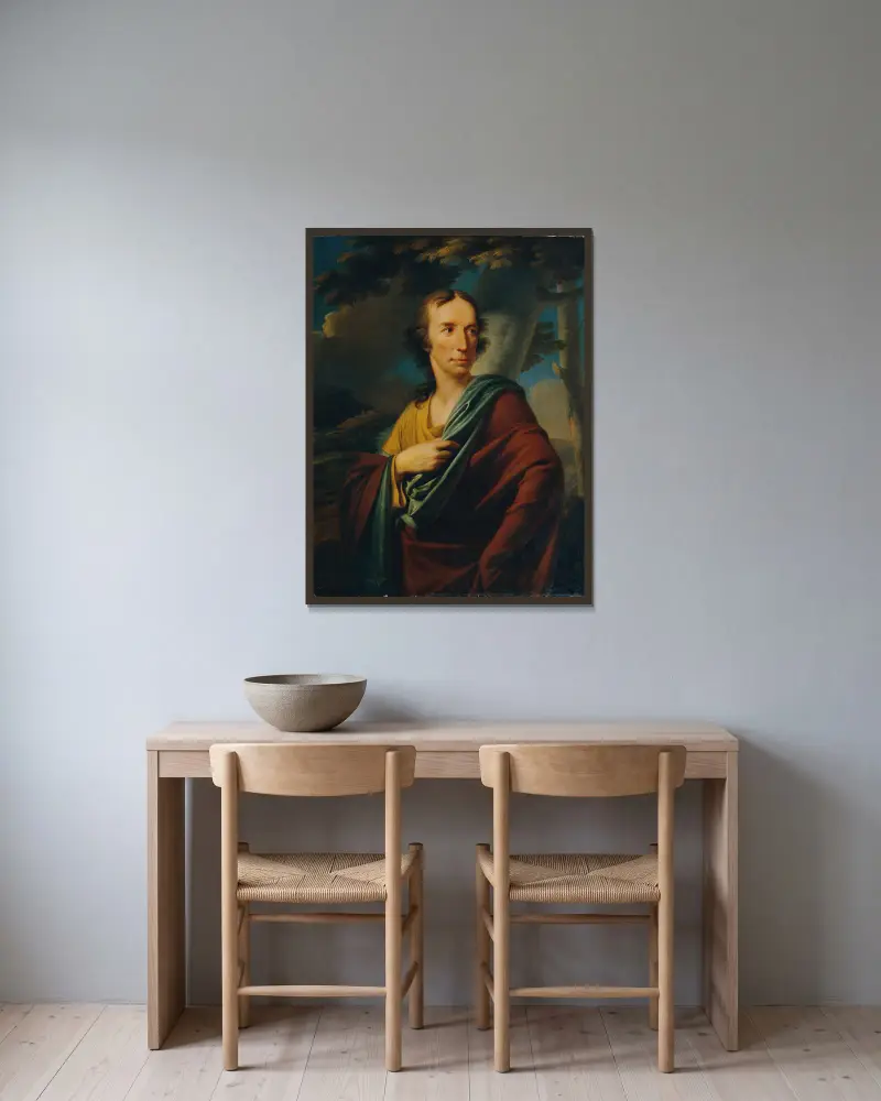 Herrenporträt von Heinrich Friedrich Füger gerahmt an einer Wand