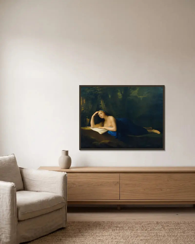 Die büßende Magdalena von Heinrich Friedrich Füger gerahmt an einer Wand