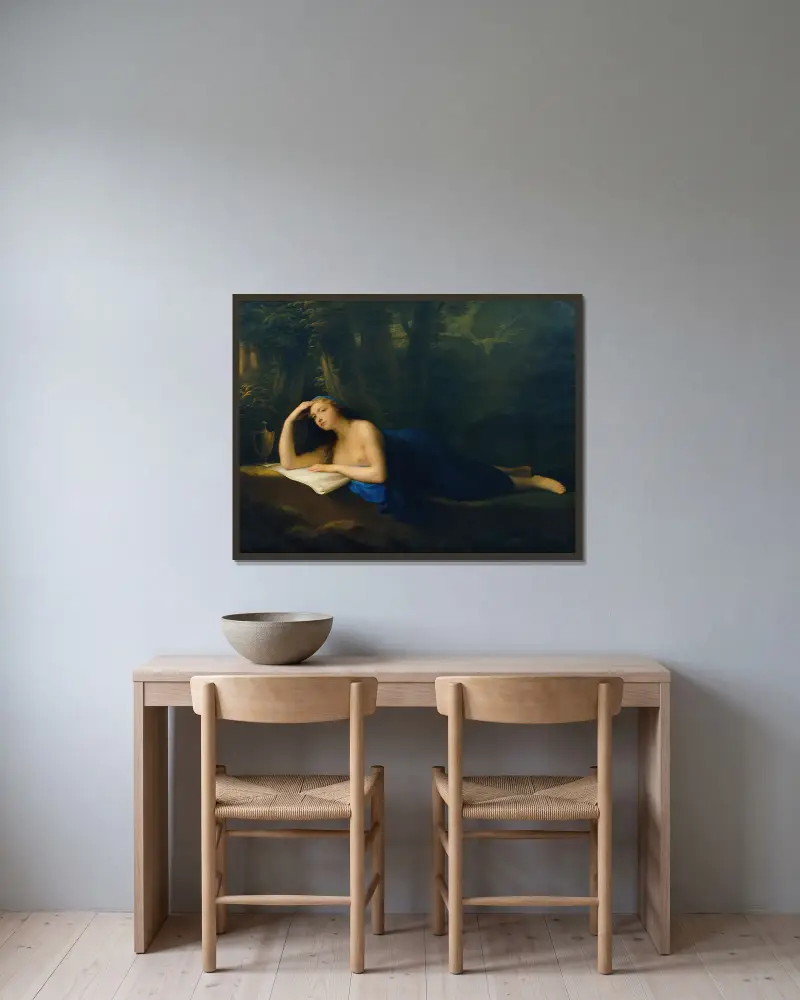 Die büßende Magdalena von Heinrich Friedrich Füger gerahmt an einer Wand