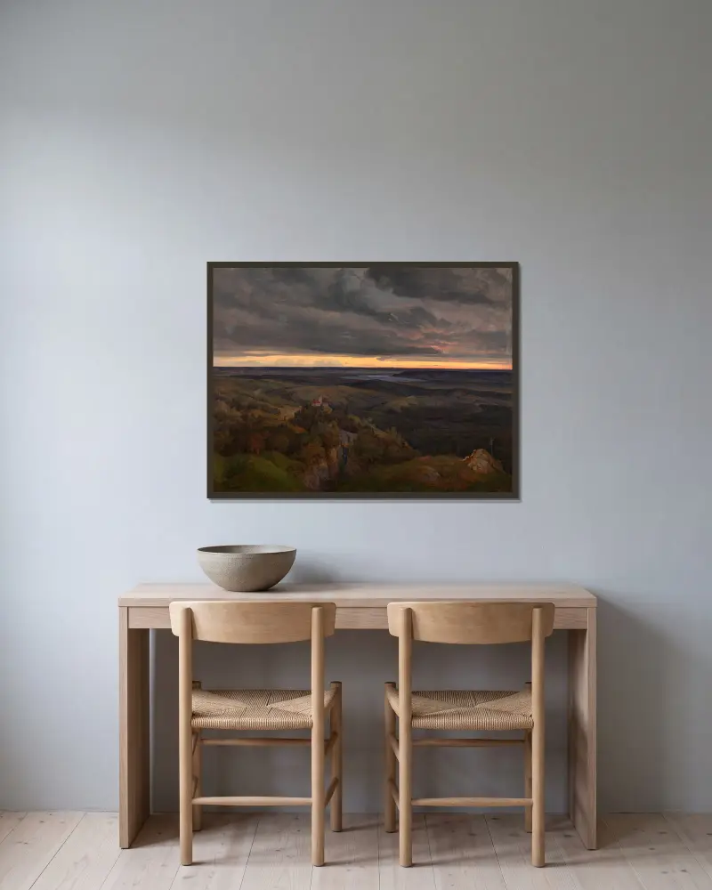 Eifellandschaft von Karl Friedrich Lessing gerahmt an einer Wand