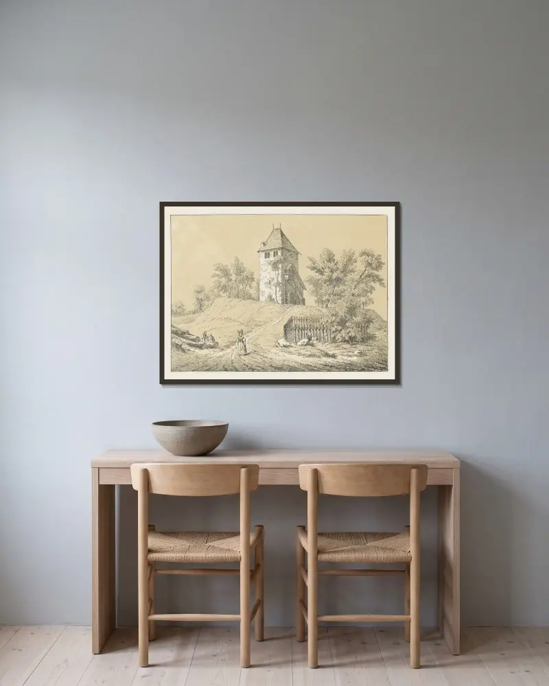 Halten von Johann Friedrich Wagner gerahmt an einer Wand