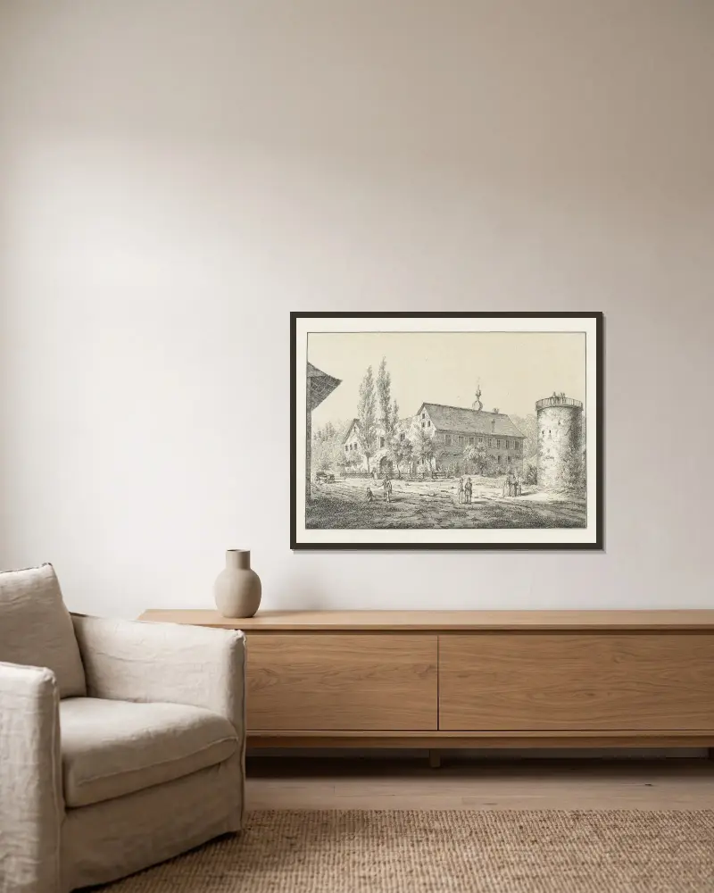 Haslach von Johann Friedrich Wagner gerahmt an einer Wand