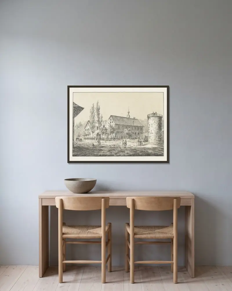 Haslach von Johann Friedrich Wagner gerahmt an einer Wand
