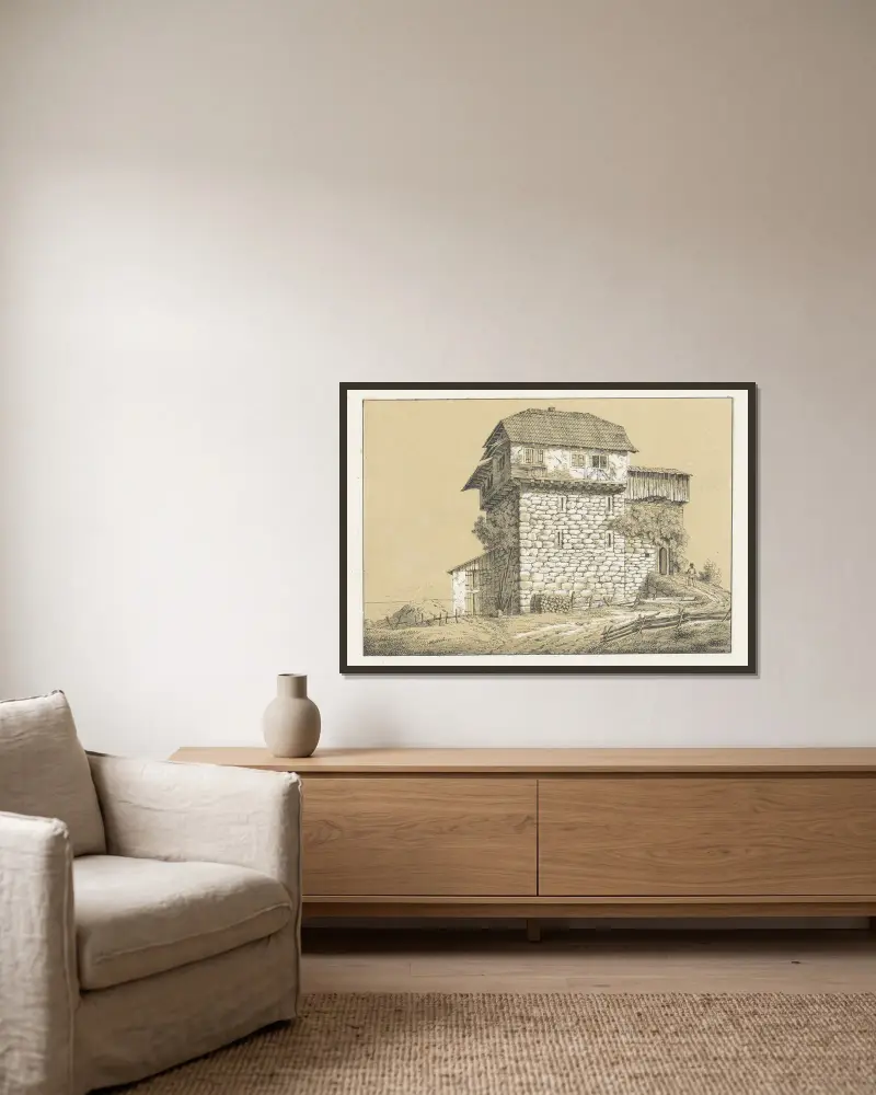 Steinach von Johann Friedrich Wagner gerahmt an einer Wand