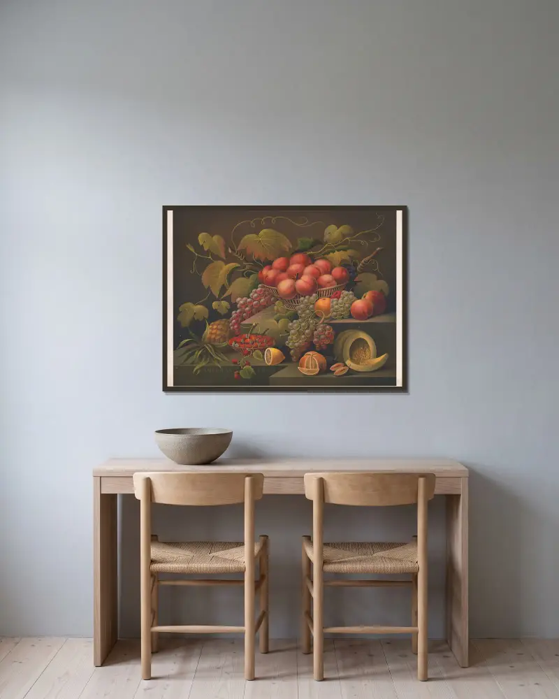American fruit av James Fuller Queen inramad på en vägg