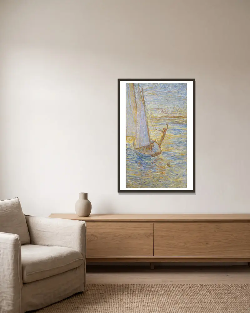 Morgenluft von J.A.G. Acke gerahmt an einer Wand