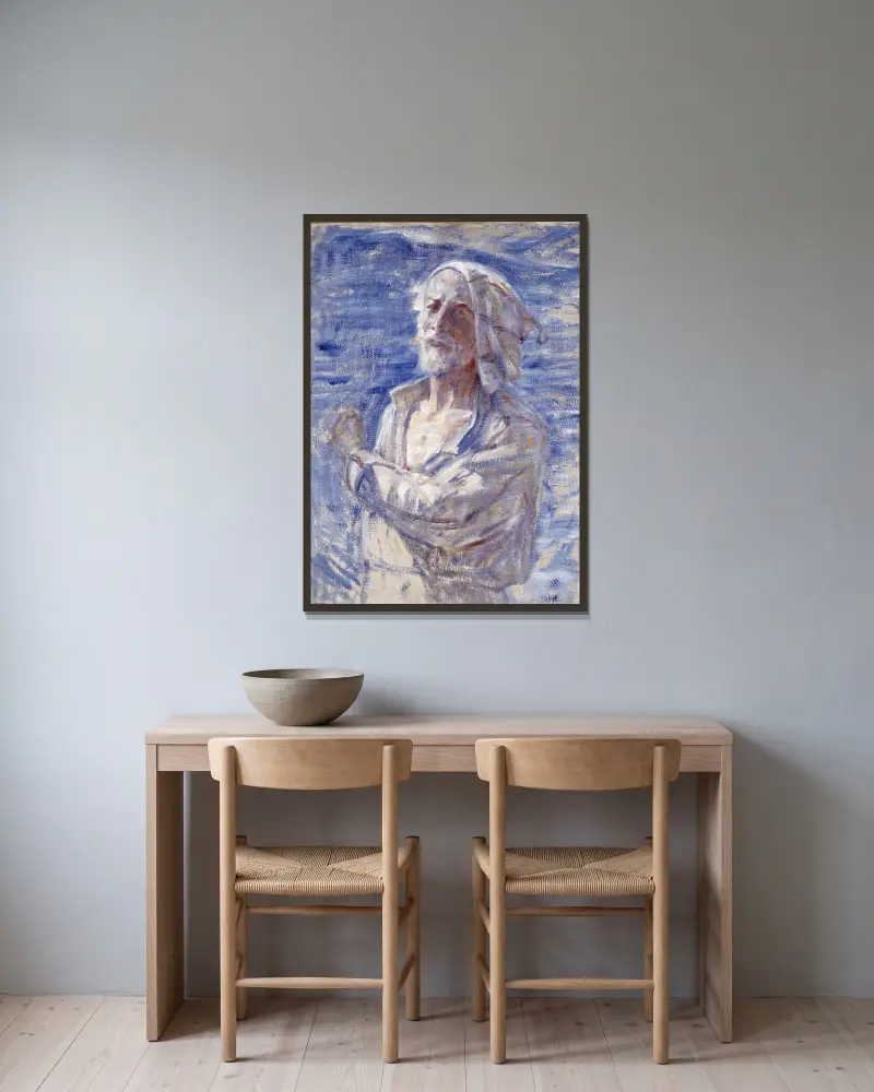 Selbstporträt, 1918 von J.A.G. Acke gerahmt an einer Wand