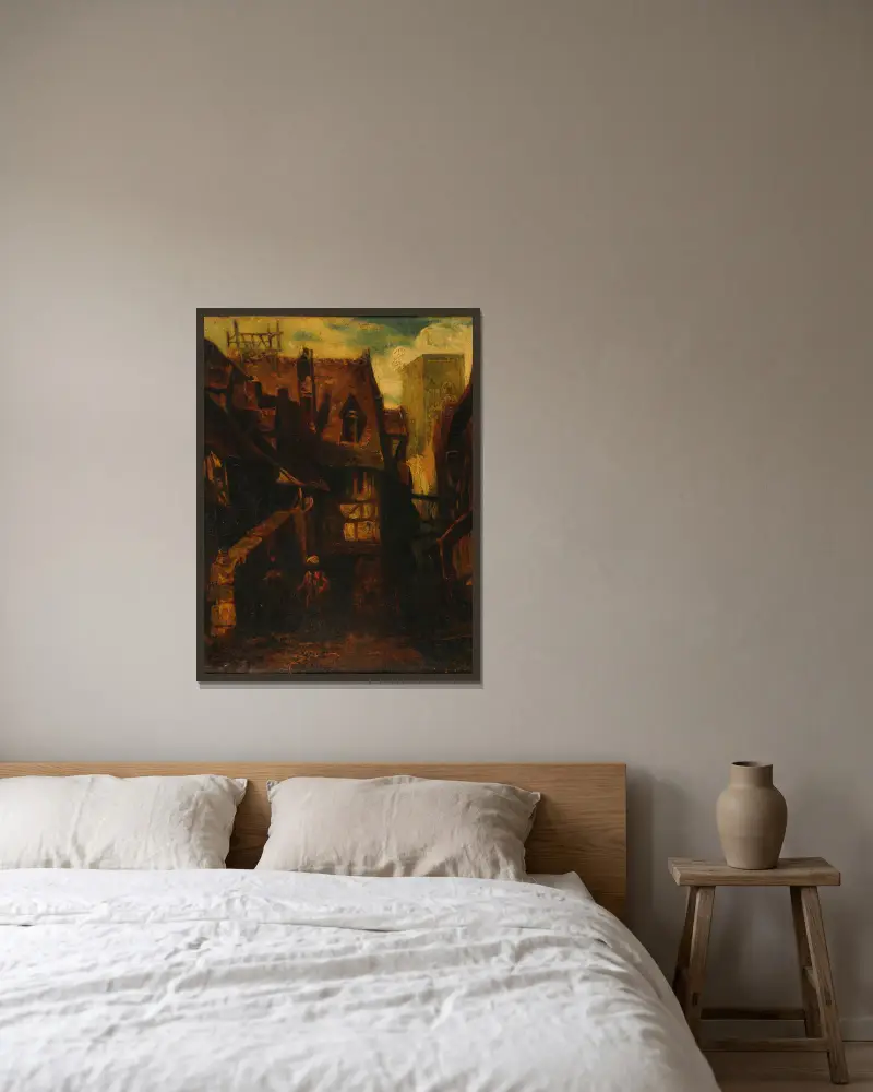 Vue d’Orient av Alexandre-Gabriel Decamps inramad på en vägg