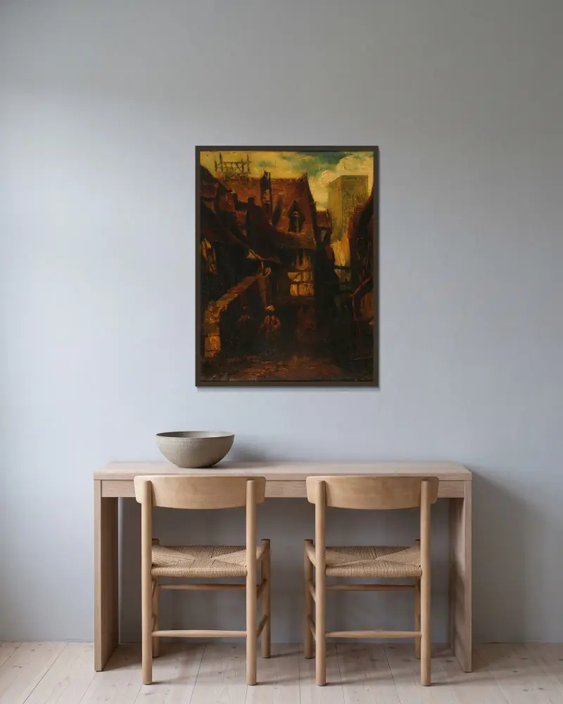 Vue d’Orient av Alexandre-Gabriel Decamps inramad på en vägg