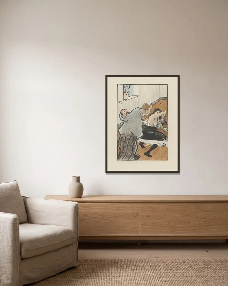Amoureuse! von Henri-Gabriel Ibels gerahmt an einer Wand