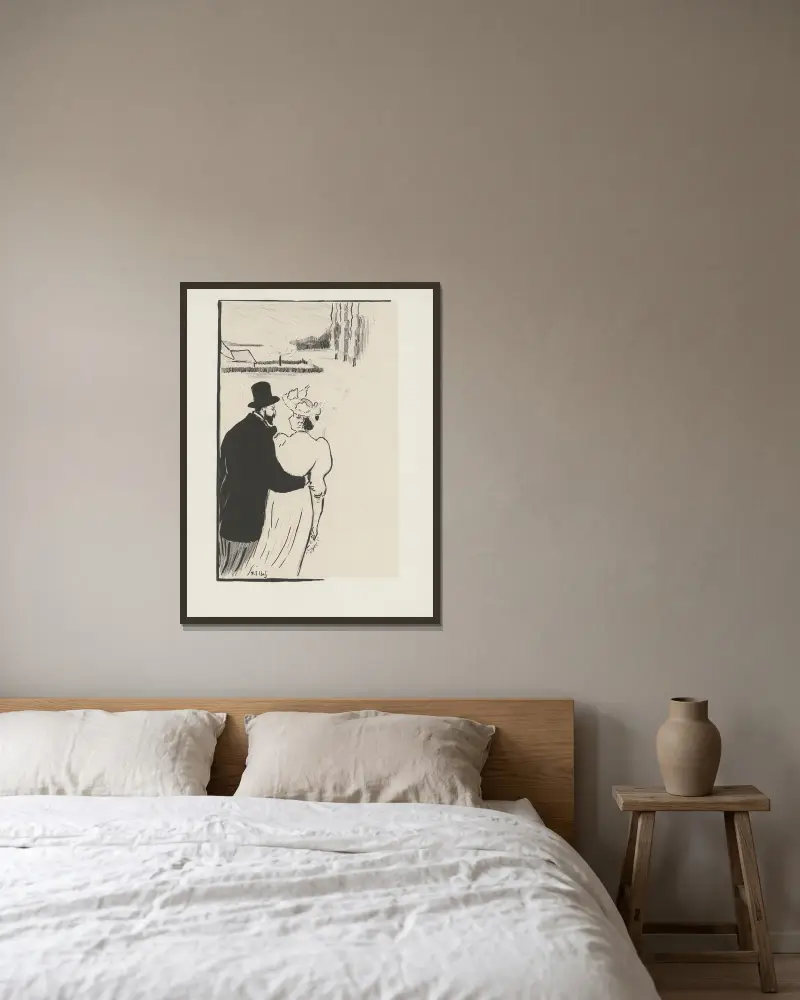 Paar auf einem Weg zu einem Haus von Henri-Gabriel Ibels gerahmt an einer Wand