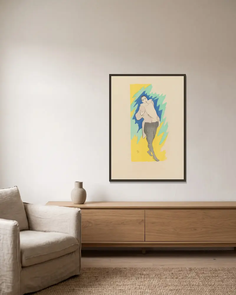 Mimi – Chanson von Henri-Gabriel Ibels gerahmt an einer Wand
