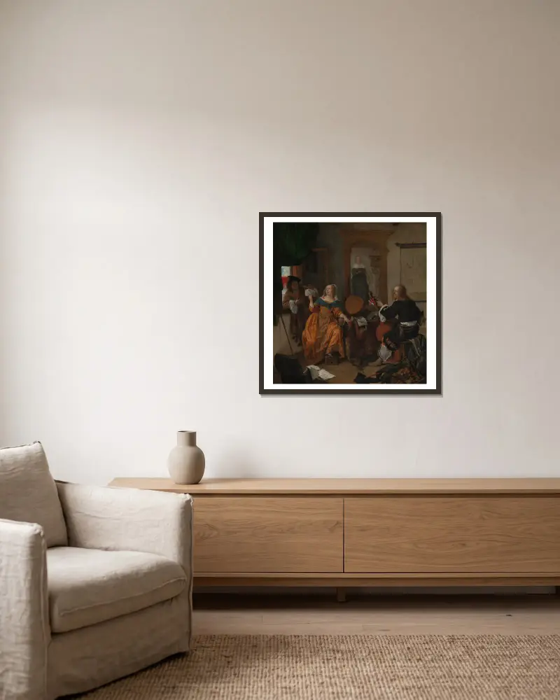 Koncert muzyczny, Gabriel Metsu w ramie na ścianie
