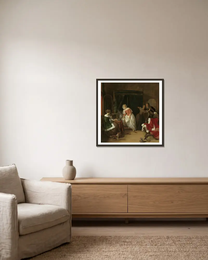 Intruz, Gabriel Metsu w ramie na ścianie