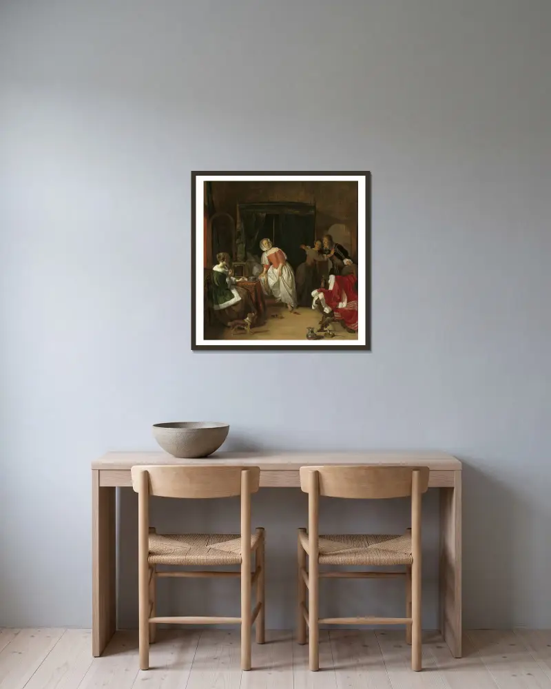 Intruz, Gabriel Metsu w ramie na ścianie
