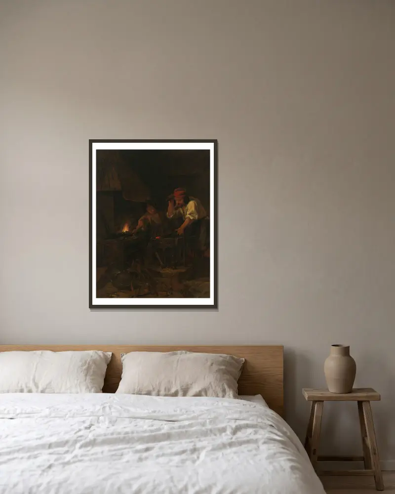 Kovář zbraní, Gabriel Metsu v rámu na stěně