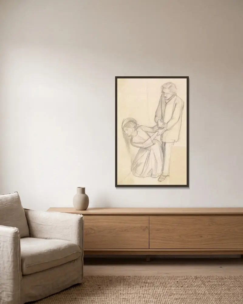 Nalezená, Dante Gabriel Rossetti v rámu na stěně