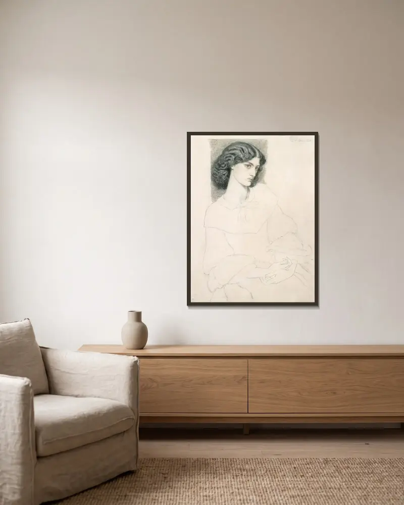 Jane Burden (1840–1914), Dante Gabriel Rossetti v rámu na stěně