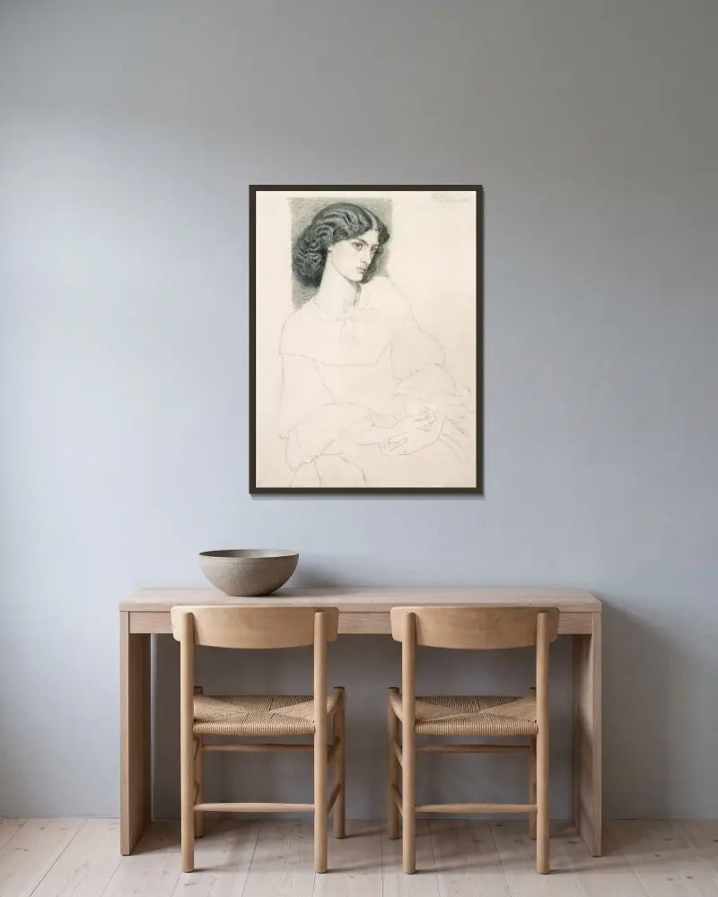 Jane Burden (1840–1914), Dante Gabriel Rossetti v rámu na stěně