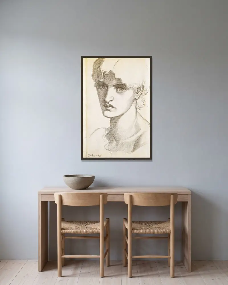 Jane Morris, 1875, Dante Gabriel Rossetti v rámu na stěně