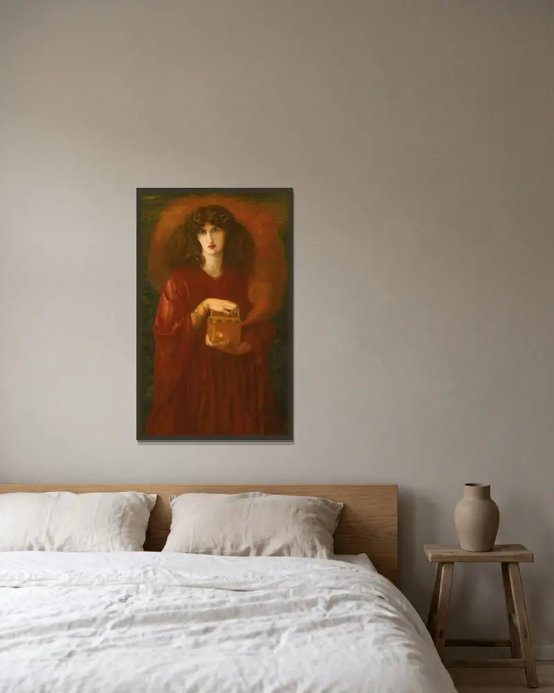 Pandora von Dante Gabriel Rossetti gerahmt an einer Wand