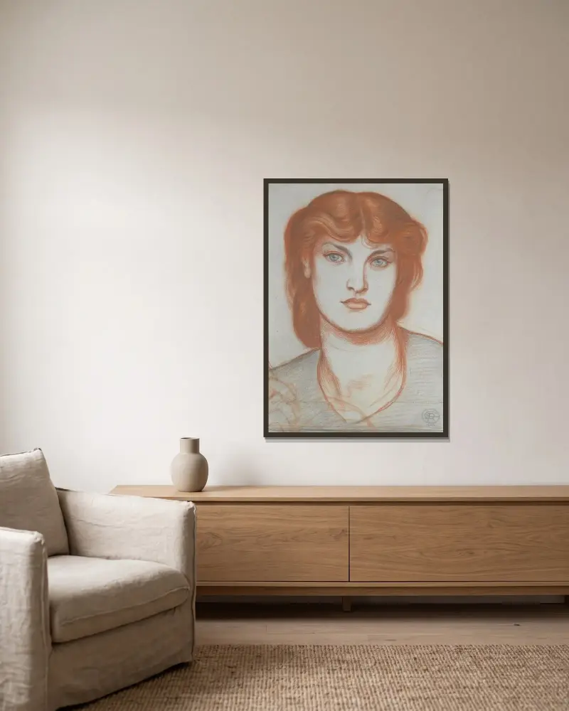Studium Alexy Wilding do obrazu Regina Cordium, Dante Gabriel Rossetti w ramie na ścianie
