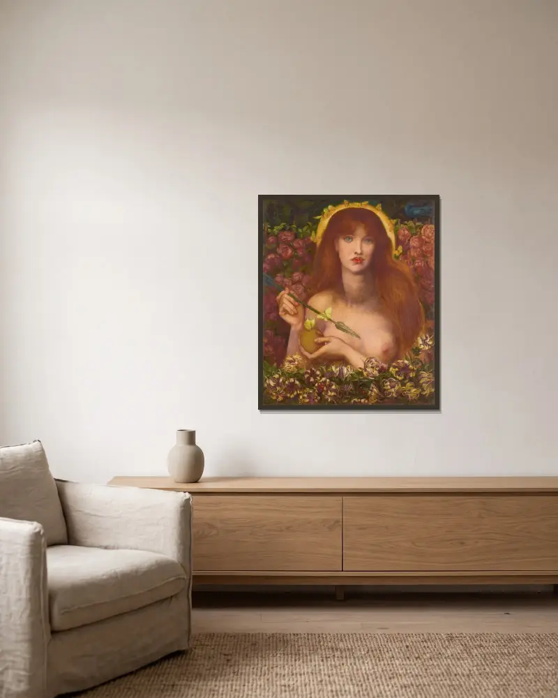 Venus Verticordia, Dante Gabriel Rossetti v rámu na stěně