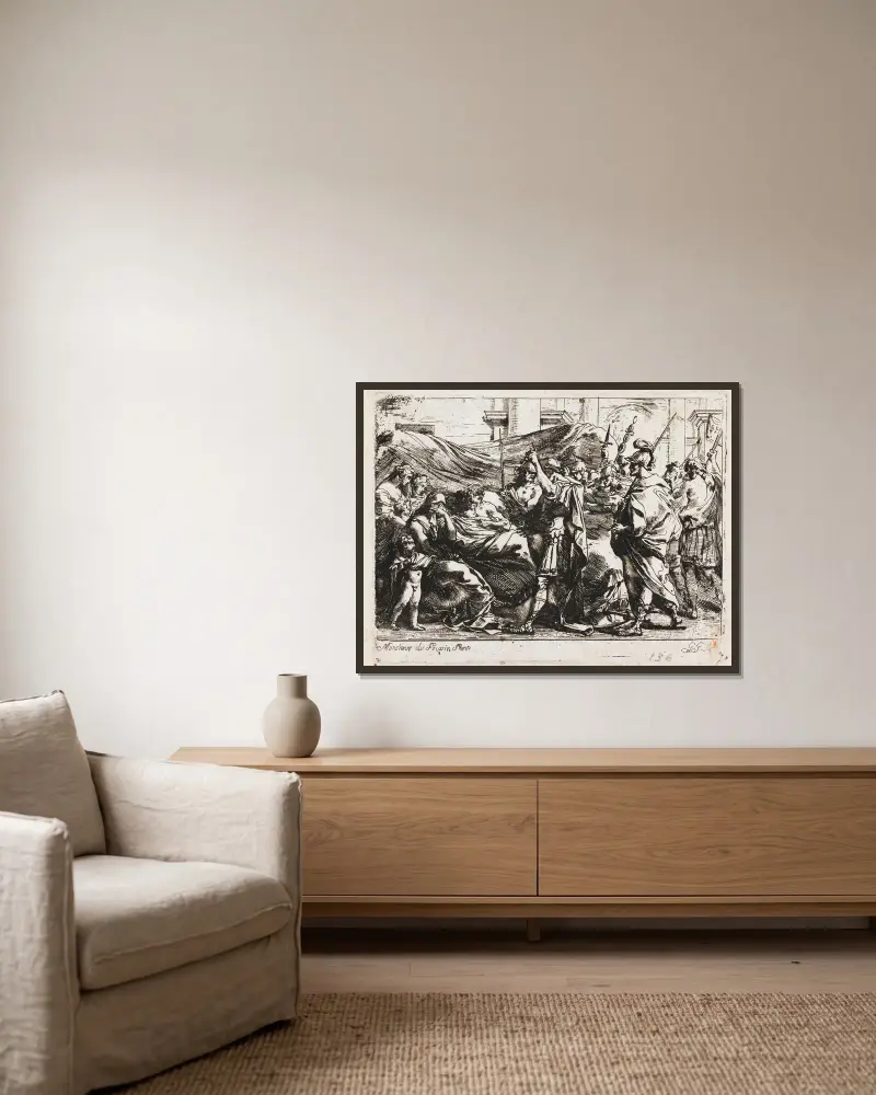 Der Tod des Germanicus von Gaetano Gandolfi gerahmt an einer Wand