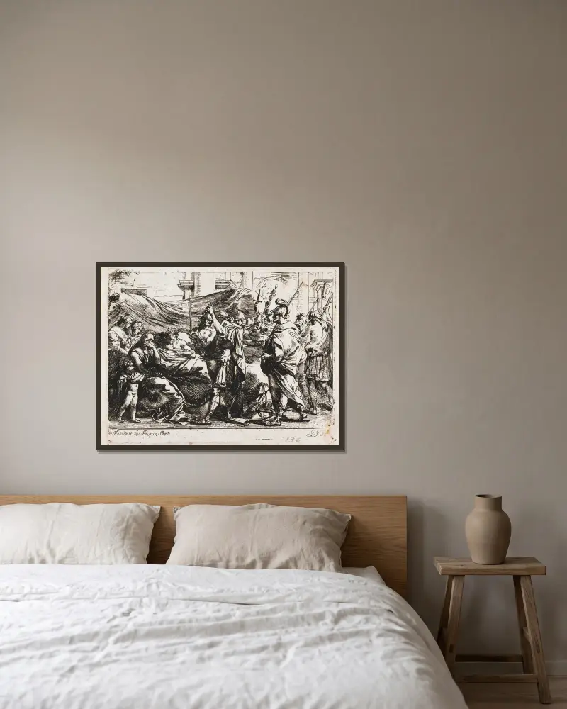 Der Tod des Germanicus von Gaetano Gandolfi gerahmt an einer Wand