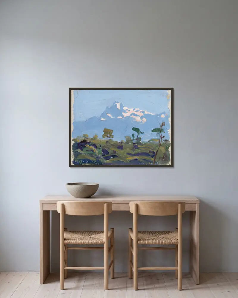 Mount Kenya av Akseli Gallen-Kallela inramad på en vägg