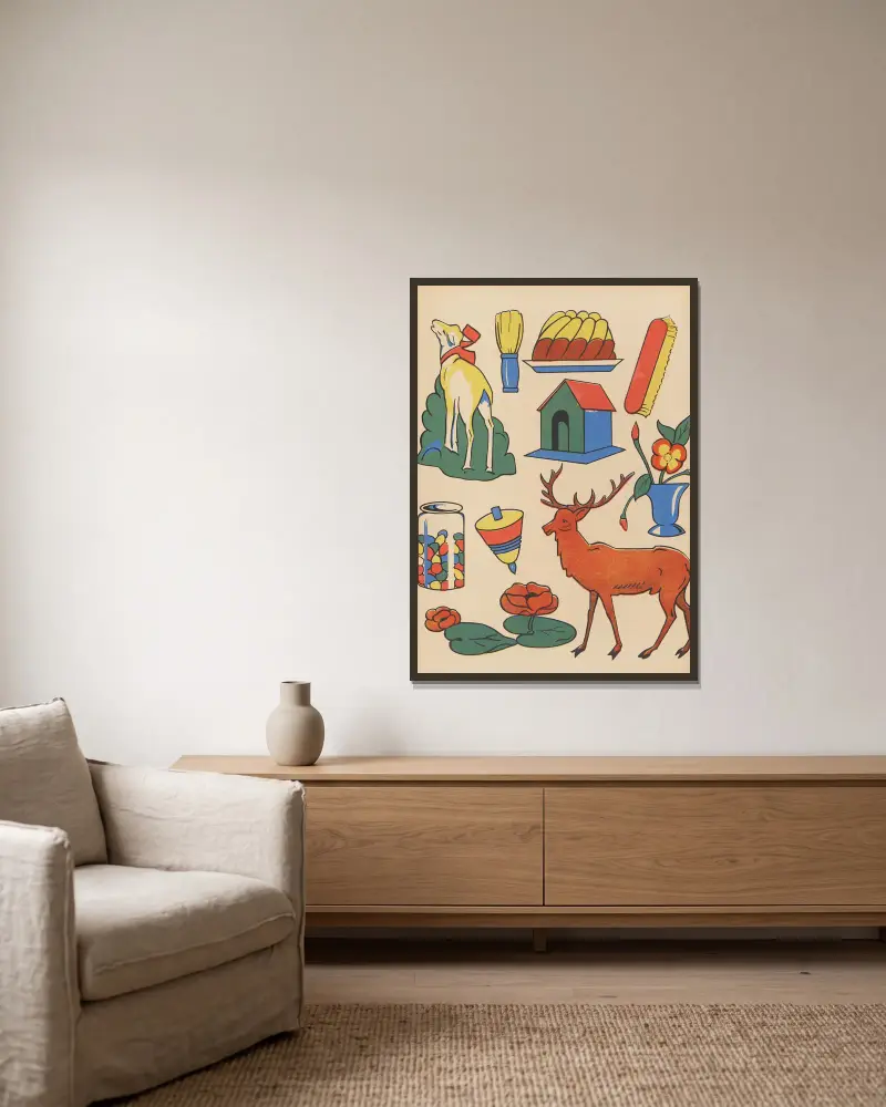 Album à colorier Pl.22 von Gaston Marechaux gerahmt an einer Wand