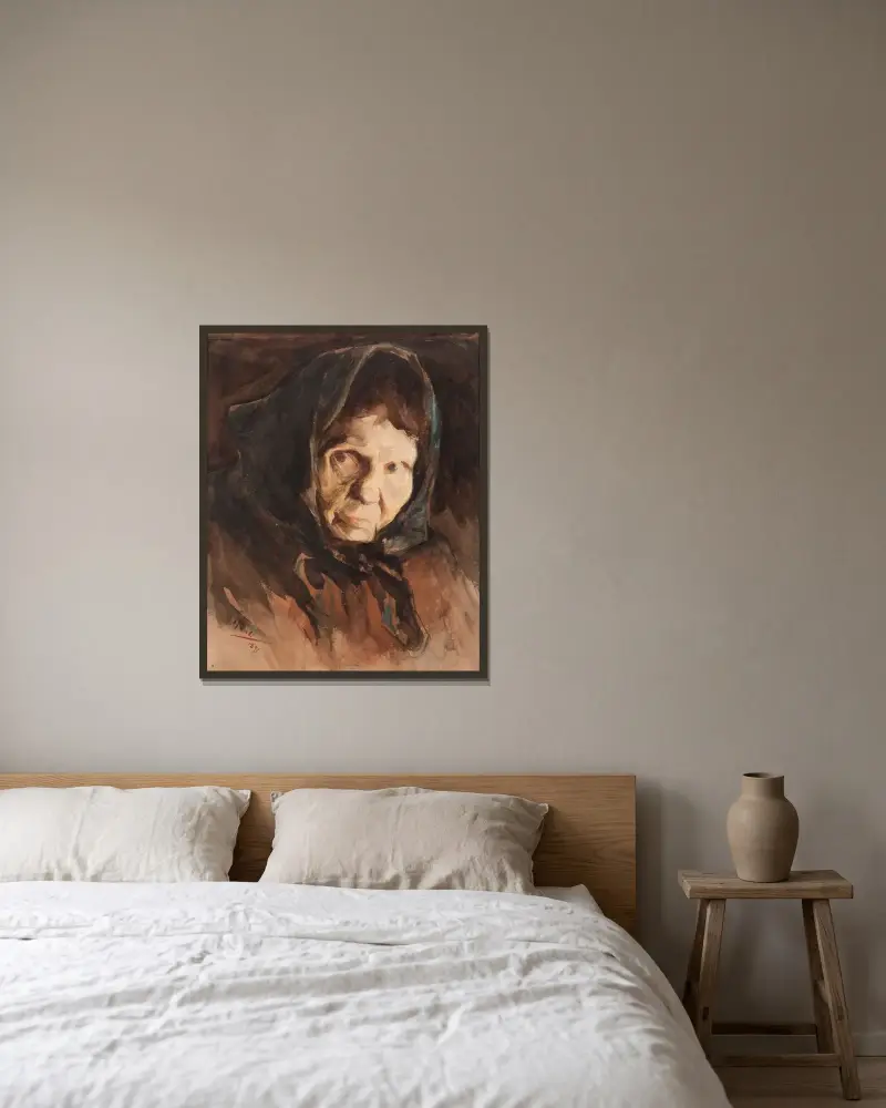 Head of a Woman, Georg Pauli v rámu na stěně