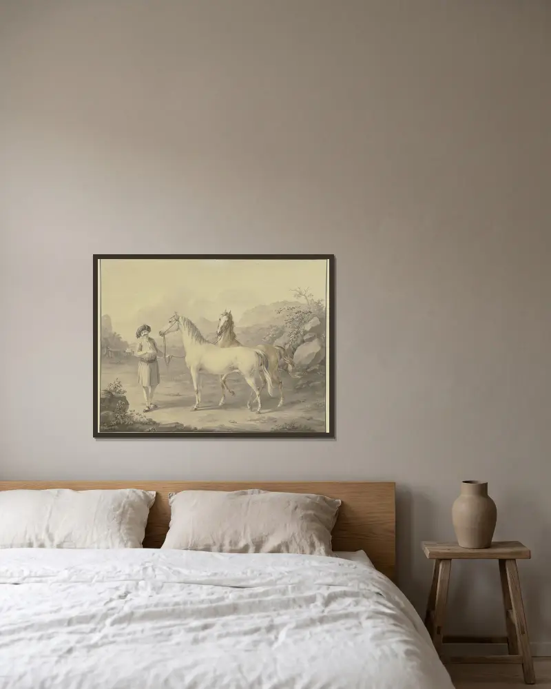 Arabští koně, Johann Georg Pforr v rámu na stěně