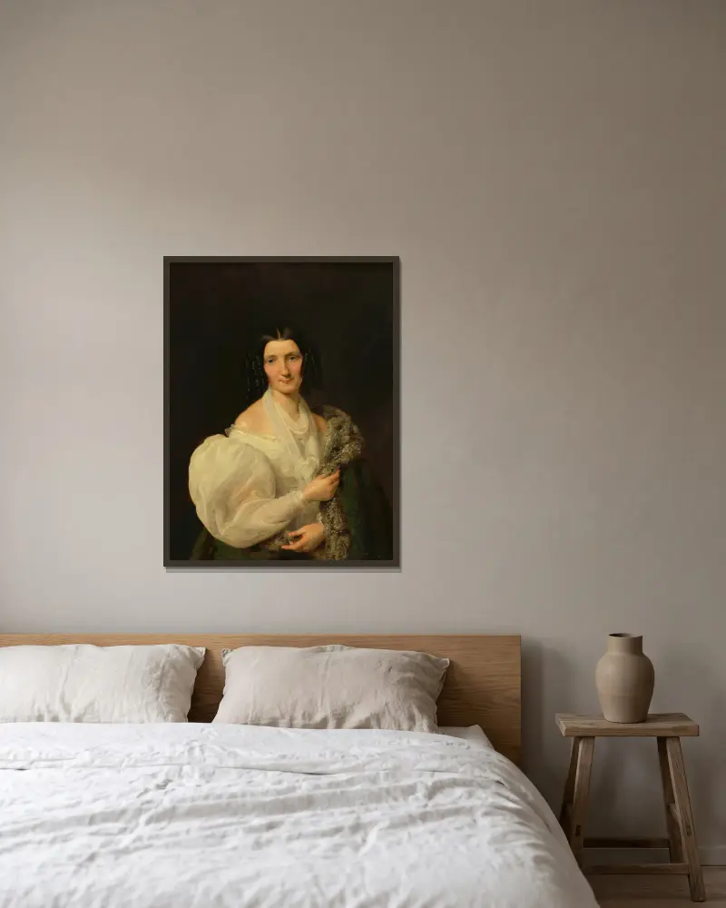 Barbara von Schickh jako panna młoda Wolfganga Rittera von Mannera, Ferdinand Georg Waldmüller w ramie na ścianie
