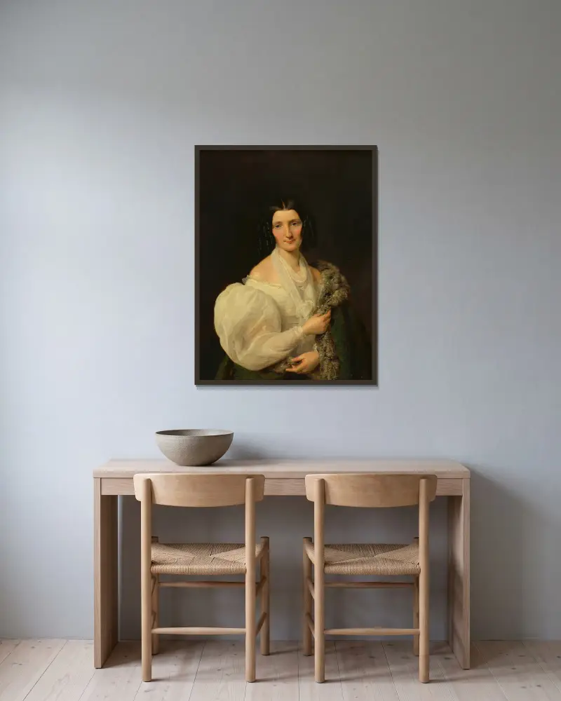 Barbara von Schickh jako panna młoda Wolfganga Rittera von Mannera, Ferdinand Georg Waldmüller w ramie na ścianie