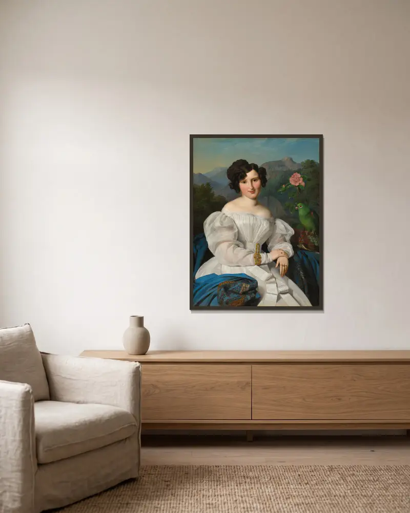 Countess Széchenyi av Ferdinand Georg Waldmüller inramad på en vägg