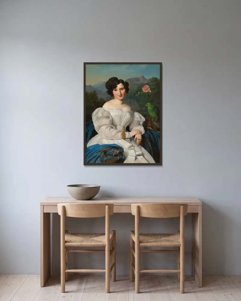 Countess Széchenyi av Ferdinand Georg Waldmüller inramad på en vägg