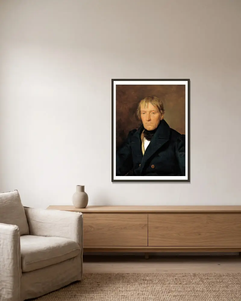 Kopparstickaren François Haury av Ferdinand Georg Waldmüller inramad på en vägg