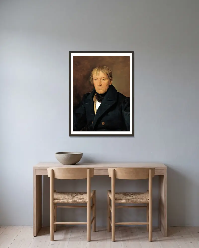 Kopparstickaren François Haury av Ferdinand Georg Waldmüller inramad på en vägg