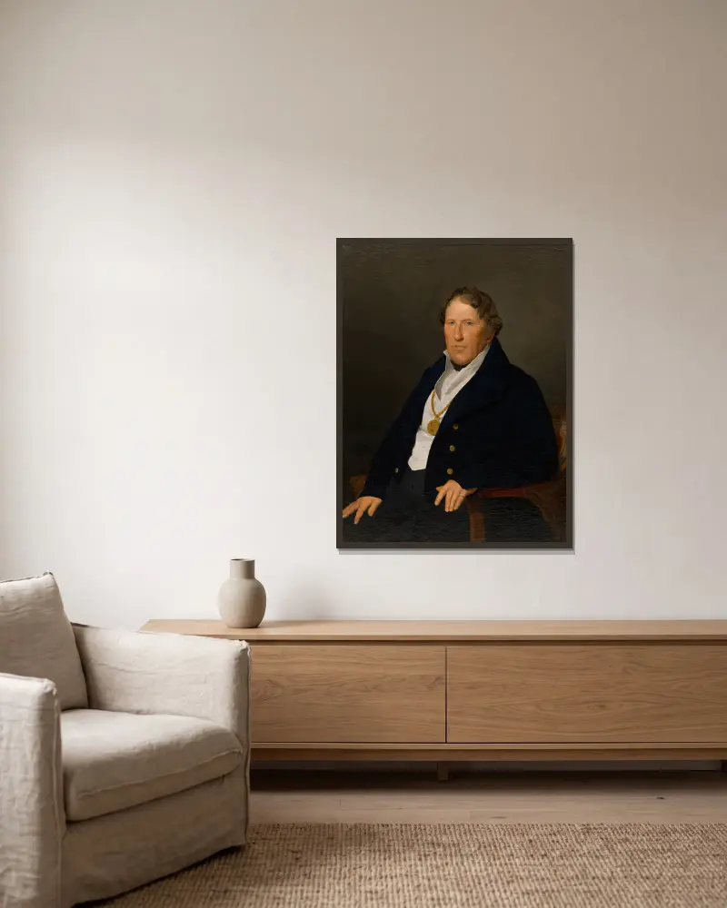 Der Schiffsmeister Mathias Feldmüller av Ferdinand Georg Waldmüller inramad på en vägg