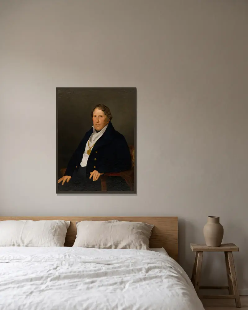 Der Schiffsmeister Mathias Feldmüller av Ferdinand Georg Waldmüller inramad på en vägg