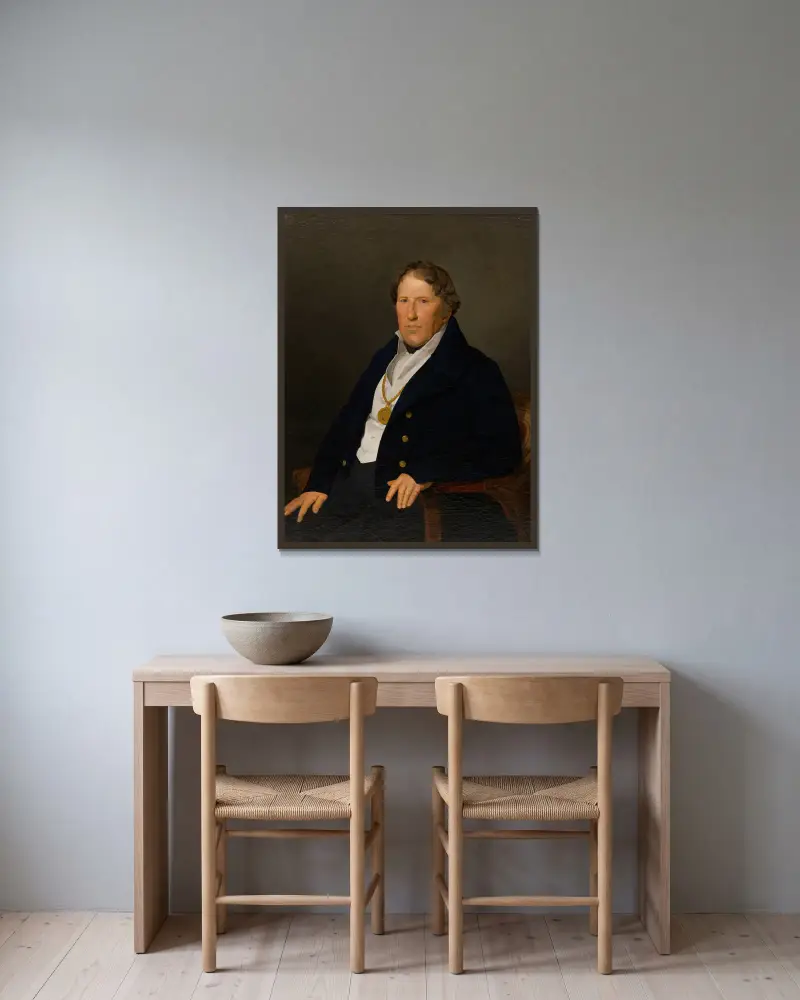 Der Schiffsmeister Mathias Feldmüller av Ferdinand Georg Waldmüller inramad på en vägg